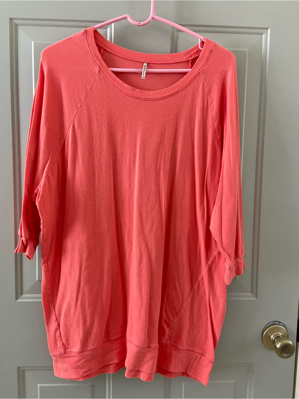 Tresics Coral Pink Oversized Long Sleeve Knit Top